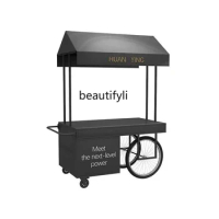 Stall Trolley Artifact Frosted Blossom Stall Iron Flower Cart Hand Push Special Shelf Market Stall Night Market Promotion Table