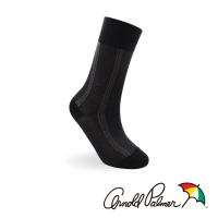 【Arnold Palmer】經典條紋絲光雙紗紳士襪-黑(紳士襪/男襪/長襪)