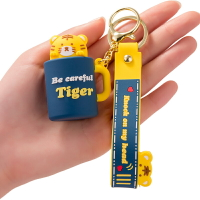 小老虎可愛卡通鑰匙扣掛件創意網紅個性汽車鏈鎖匙圈環情侶包掛飾
