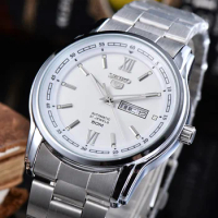 SEIKO Limited Edition Stylish And Simple Watch For Men Automatic Double Date Watch Full Stainless Steel Fashion Wrist Watch
