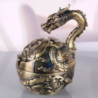 Portable Ashtray Of The Chinese Zodiac Metal Ashtray With Cover Cigar Ashtray Living Room Smoking Accessories