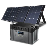 Portable Generator 110/220V Power Station 2000W / 700W Emergency Power Supply With for 200W Monocrystalline solar panels