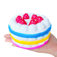 Kawaii Colorful Cake Fruit Squishy Jumbo Food Slow Rising Soft Squeeze Toys For Children Sweet Scented Relieve Stress Toys Gift