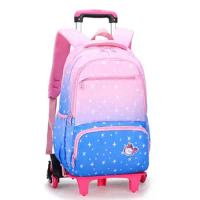 Student Book Bag with Wheels School Rolling Backpack Bag For Girls School Wheeled Backpack Bag Kids Rolling School Trolley Bags