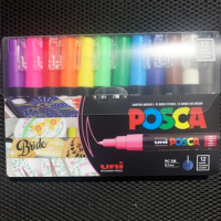 1pcs Uni Posca White Marker Pen,PC-1M 3M 5M Acrylic Waterproof