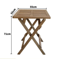 實木可摺疊桌 便攜戶外 陽臺桌子 (55方桌 ）