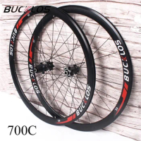 BUCKLOS 700c Wheelset Carbon Hub Road Bike Wheelset 130*10mm 100*9mm Road Bicycle Wheels Rim with Quick Release Bike Accessories