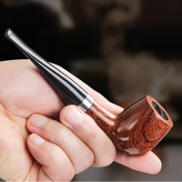 Solid Pear wood Smoking pipe straight filter tobacco Pipe smoke portable Pipes Men