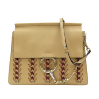 【二手名牌BRAND OFF】Chloe 克羅伊 棕色 牛皮 編織 Faye 肩背包