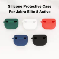 For Jabra Elite 8 Active Case Shockproof Silicone Earphone Cover Solid Color Headphone Accessories