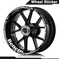 For Benelli TNT1130/300/600 Leoncino TRK502 C/520 302S Reflective Motorcycle Wheel Rim Sticker Decal Italy Stripe Tape Acessori