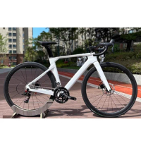 Cheap R10 700C Carbon Road Bicycle SENSAH 24S full hydraulic Disc Brake Aero Racing Bike with Carbon Wheels For girl and men