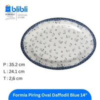 Formia Piring Keramik Oval Platter Daffodil Blue/ pc 14"