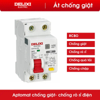 CB Chống giật chống rò - chống quá tải RCBO DELIXI DZ47sLES 16A,20A,32A,40A,63A, át chống giật, cb c