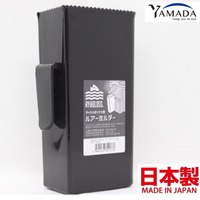 asdfkitty*日本製 YAMADA 側掛式收納架-黑色長型-可掛在網架.置物籃.釣魚桶...上-正版商品