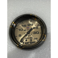 BOOST METER ABU GOLD 35PSI MANUAL LENGKAP DENGAN SELANG DAN TIGA CABANG