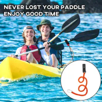 Adjustable Elastic Kayak Rod Lanyard Canoe Paddle Leash Fishing Rowing Safety Rope Boats Accessory Leash Rod Carabiner
