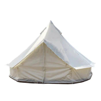 Canvas Bell Tent for Kids, Light Luxury Camping Tent, Glamping Outdoor, Rainproof Cotton Family Tent, 3M