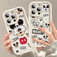 Disney Mickey Mouse Case for Apple iPhone 11 15 Pro Max 14 Plus 13 12 Mini Shockproof Protective Bumper Funda Soft Phone Cover