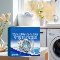 Washer Cleaner Tablets Safe 12PCS Powerful Descaling Washing Machine Tablets Deep Cleansing Washing Machine Cleaner For Regular