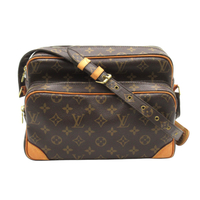 【二手名牌BRAND OFF】LOUIS VUITTON LV 路易威登 棕色 原花 帆布 Nile 肩背包 金扣 M45244