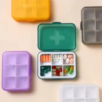 6Grids Cross Small Pill Box Colorful Home Travel Medicine Pill Case Storage Box For Weekly Pill Organizer