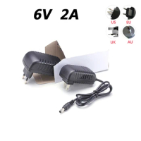 DC L-type Orifice 6V 2A Video Recorder LED Switching Power Adapter Massage Chair Fan Motor UK Plug AU Plug 3.5*1.35MM