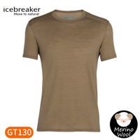 【Icebreaker 男 Amplify Cool-Lite排汗短袖上衣GT130《燧石褐》】IB104581/排汗衣
