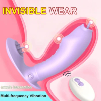 Remote Control Invisible Dildo Tongue Licking Clitoris Stimulator Vibrator Sex Toys For Women Wear Masturbator Vibrating Panties