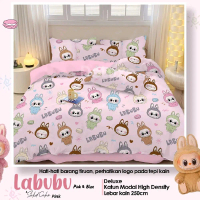 Seprei set bantal dan guling bahan katun lokal premium karet anti geser tali guli bahan