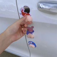 3D Silicone Cute Butt Car Bumper Sticker Cartoon Anti-collision Door Rearview Mirror Protection Phone Decoration Decal