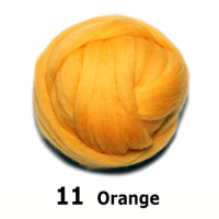 handmade Wool Felt for felting 50g Orange Perfect in Needle Felt 11#