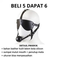 D812 Leather bola plastik alat bantu Sumpal Mulut Budak Wanita dewasa Slave Bondage tutup mata pemua