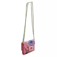 Roger Vivier Pre-Loved ROGER VIVIER Pink Compact Wallet/ Chain Mini Shoulder Bag