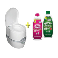 【海夫健康生活館】Porta Potti Excellence 豪華型 電動泵攜帶型沖水馬桶+清潔劑+分解劑