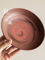 中式手工粉引胭脂紅壺承侘寂風復古家用干泡臺茶壺托盤茶點盤