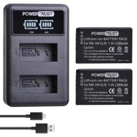 PowerTrust 2Pc EN-EL20 EN-EL20A Battery akku +LED USB Dual Charger for Nikon Coolpix P1000 Nikon S1 J1, J2, J3 Nikon1 AW1