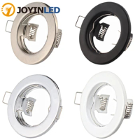 4pcs LED Ceiling Light Frames MR16 GU10 Bulb Round Metal Recessed Fixtures Downlight Holder GU10 Spot Light Fitting For Housing