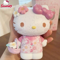 New Jp Sanrio Hello Kitty Series 3d Puzzle Model Toys 50th Anniversary Sakura Hellokitty Jigsaw Dolls Anime Action Figure Gifts