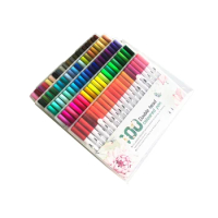 24PCS 36PCS 100PCS Colors Fine Liner Drawing Painting Watercolor Art Marker Pens Dual Tip Brush Pen School Supplies
