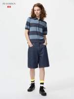 UNIQLO JWA JW ANDERSON Celana Pendek Denim Half Pants wanita NAVY 30 Semua Ukuran