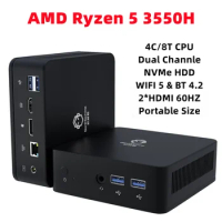 SZBOX MINI PC AMD Ryzen 5 3550H Mini PC 8GB 256GB Window 11 MINI PC Wifi5 Bluetooth 4.2 4K HD Desktop Gamer Computer 2xDDR4 Slot