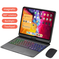 Keyboard Case for iPad Air 5 Air 4 10.9 2022 2021 Magnetic Cover Korean Spanish French Russian Backlight Touchpad Keyboard