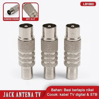 Jack Antena TV Besi Male Female Konektor Kabel Antena TV Digital Berkualitas 3PCS MALE