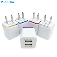 300pcs/lot Colorful 2A+1A US Plug AC Power Adapter Home Travel Wall 2 Port Dual USB Phone Charger for iPhone 5 6 7 8 X Xiaomi LG