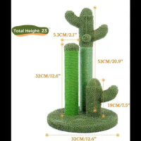 Cat Scratching Post Cactus Cat Scratching Post With Sisal Rope Green Cat Tree With Hanging Ball Plant Indoor Cat Toy
