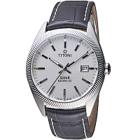 TITONI宇宙系列摩登經典機械腕錶(878S-ST-606)-黑皮