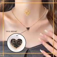 LIONTIN EMAS LOVE PERMATA EMAS ASLI KADAR 6K (300) & 8K (375) KODE LTK 403 SUNNIES GALLERY HITAM (6K