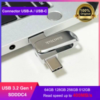 SanDisk Ultra Dual Drive Luxe USB Type-c 32GB 64GB 128GB 256GB 512GB USB 3.2 Gen 1 Phone Metal Type 