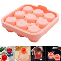 1PC Food Grade Silicone Cork Block Ice Box Ice Cream Maker Household Grinder Frozen Ice Rose Mold
